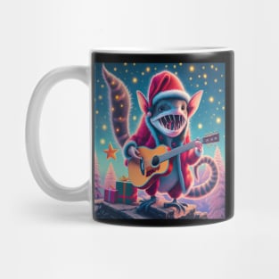 Christmas tree shark possum playing guitar Mug